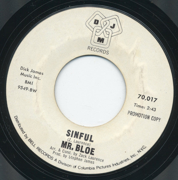 Mr. Bloe : Groovin' With Mr. Bloe (7", Single, Promo)