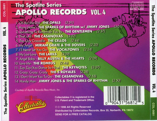 Various : Spotlite On Apollo Records, Volume 4 (CD, Comp)