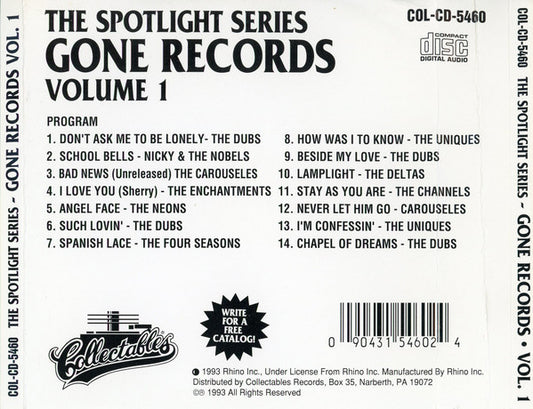 Various : Spotlite On Gone Records, Volume 1 (CD, Comp)