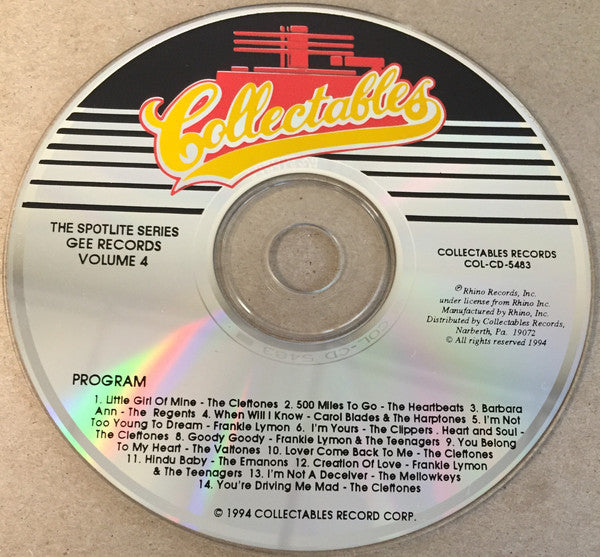 Various : Spotlite On Gee Records, Volume 4 (CD, Comp)