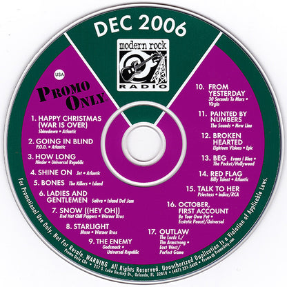 Various : Promo Only Modern Rock Radio: December 2006 (CD, Comp, Promo)