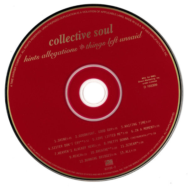 Collective Soul : Hints Allegations And Things Left Unsaid (CD, Album, Club, SRC)