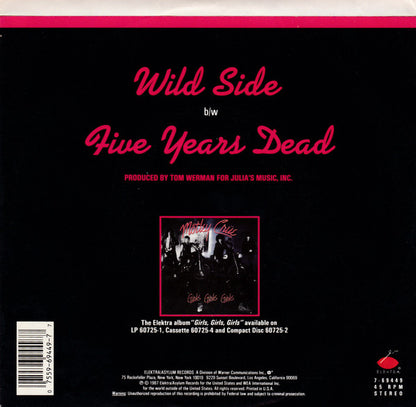 Mötley Crüe : Wild Side (7", Single, Promo)