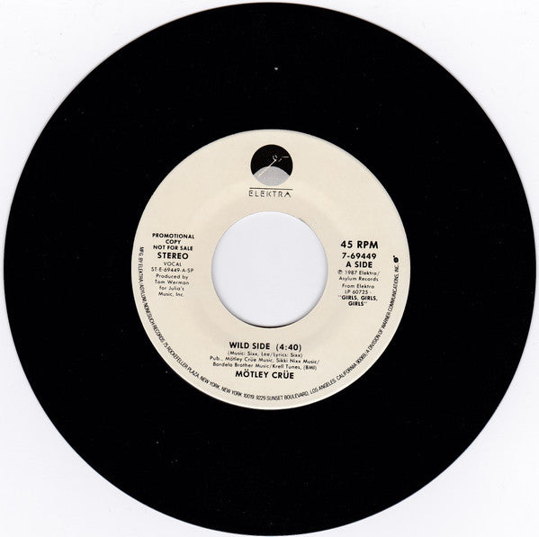 Mötley Crüe : Wild Side (7", Single, Promo)