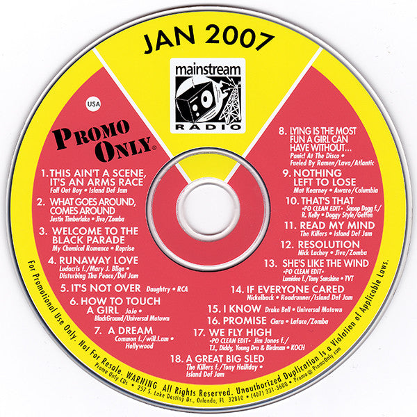 Various : Promo Only Mainstream Radio: January 07 (CD, Comp, Promo)
