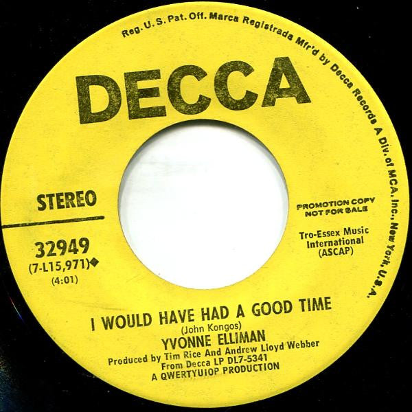 Yvonne Elliman : Can't Find My Way Home (7", Single, Promo)