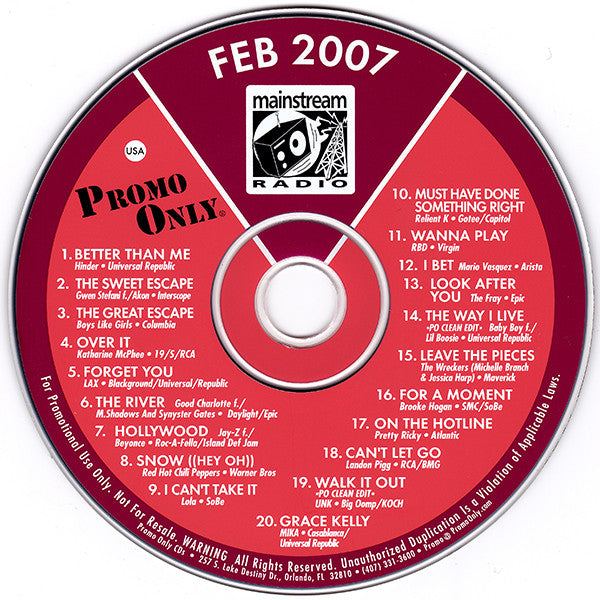 Various : Promo Only Mainstream Radio: February 07 (CD, Comp, Promo)