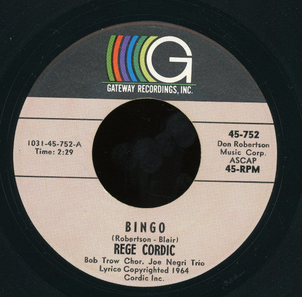 Rege Cordic : Bingo / 5 Channel Hi-Fi Demo (7")