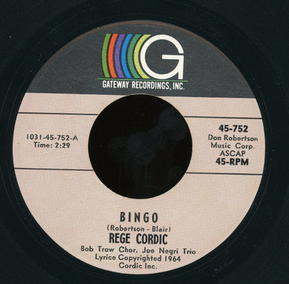Rege Cordic : Bingo / 5 Channel Hi-Fi Demo (7")