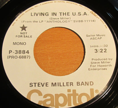 Steve Miller Band : Living In The U.S.A. (7", Single, Mono, Promo)