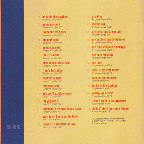 Percy Mayfield : His Tangerine And Atlantic Sides (CD, Comp, Ltd, Num)