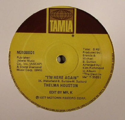 Thelma Houston : I'm Here Again (12", RSD)