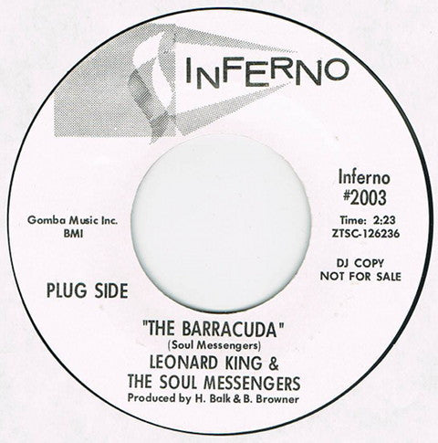 Leonard King & The Soul Messengers : The Barracuda / I've Been Saved (7", Single, Promo, Styrene)