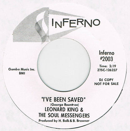Leonard King & The Soul Messengers : The Barracuda / I've Been Saved (7", Single, Promo, Styrene)