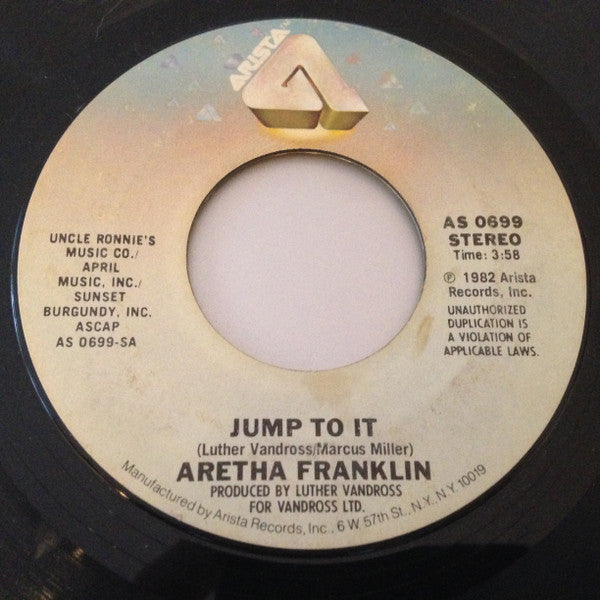 Aretha Franklin : Jump To It (7", Single, Styrene, Ter)