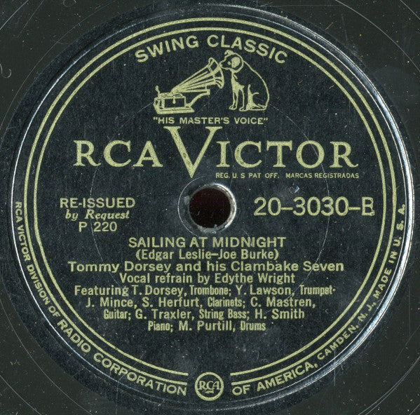 Tommy Dorsey And His Clambake Seven : Tommy Dorsey's Clambake Seven (4xShellac, 10", Album, Comp, RE, Cam)
