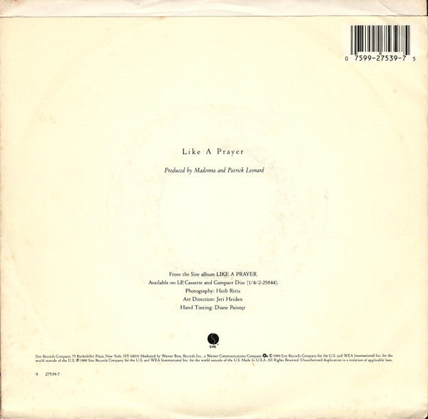 Madonna : Like A Prayer (7", Promo)
