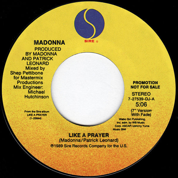 Madonna : Like A Prayer (7", Promo)