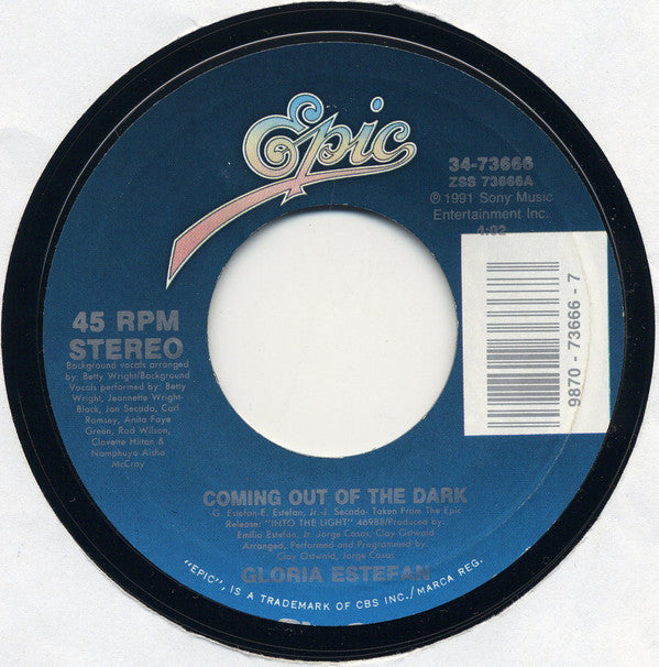 Gloria Estefan : Coming Out Of The Dark (7", Single, Styrene)