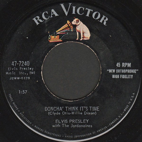 Elvis Presley : Wear My Ring Around Your Neck / Doncha' Think It's Time (7", Single, Ind)