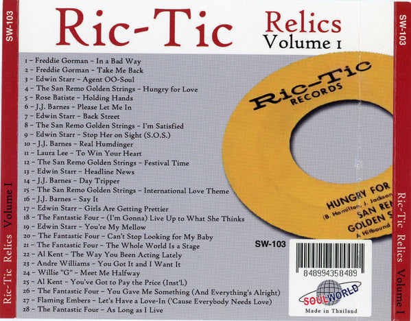 Various : Ric-Tic Relics Volume 1 (CD, Comp, Unofficial)