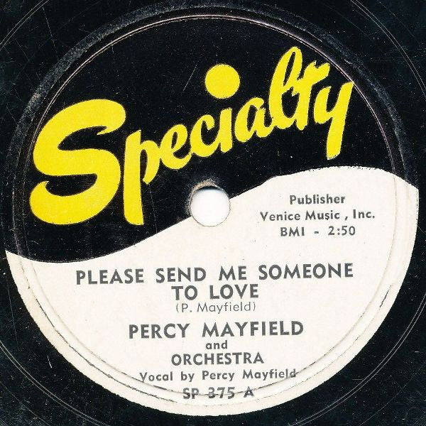 Percy Mayfield And Orchestra : Please Send Me Someone To Love (Shellac, 10")