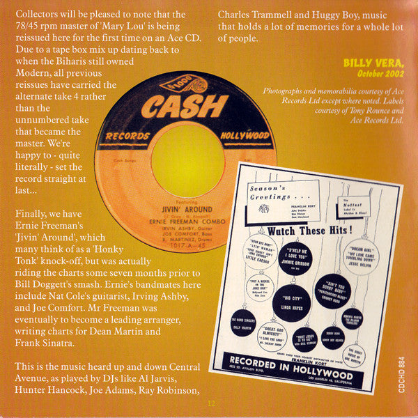 Various : Surefire Hits On Central Avenue - The South Central R&B Scene (CD, Comp)