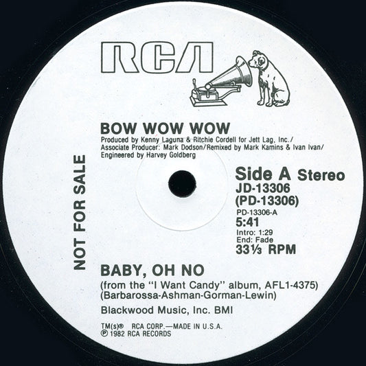 Bow Wow Wow : Baby, Oh No (12", Promo)