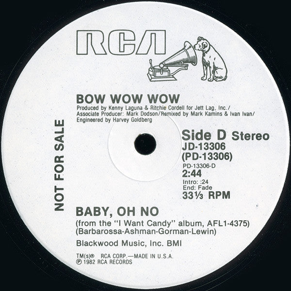 Bow Wow Wow : Baby, Oh No (12", Promo)