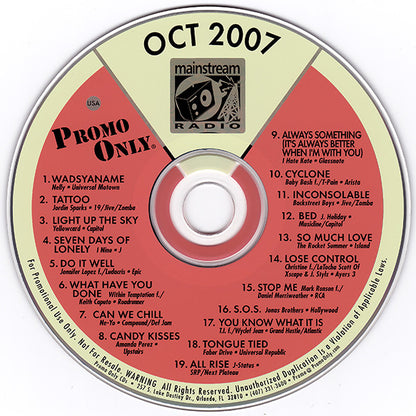 Various : Promo Only Mainstream Radio: October 07 (CD, Comp, Promo)