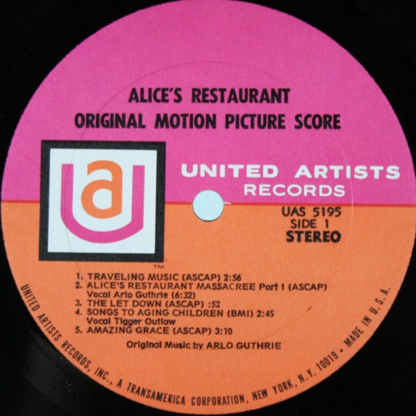 Arlo Guthrie, Garry Sherman : Alice's Restaurant (Original Motion Picture Score) (LP, Album)
