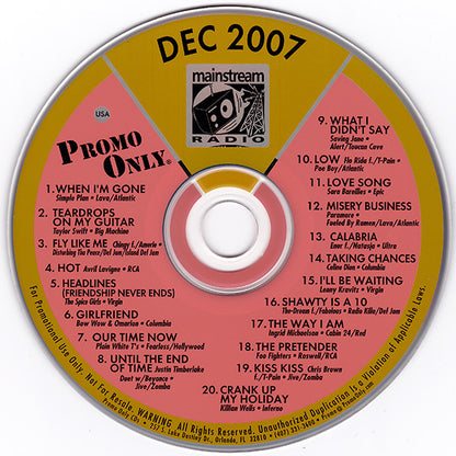 Various : Promo Only Mainstream Radio: December 07 (CD, Comp, Promo)