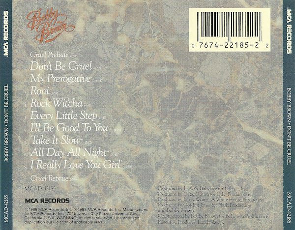 Bobby Brown : Don't Be Cruel (CD, Album, San)