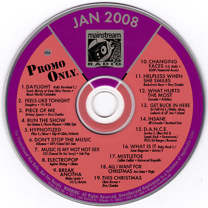 Various : Promo Only Mainstream Radio: January 08 (CD, Comp, Promo)