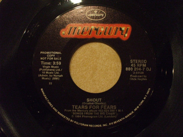 Tears For Fears : Shout (7", Single, Promo, Styrene, All)