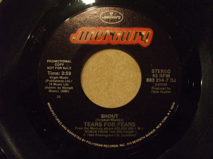 Tears For Fears : Shout (7", Single, Promo, Styrene, All)