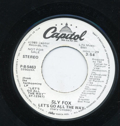 Sly Fox : Let's Go All The Way (7", Promo)
