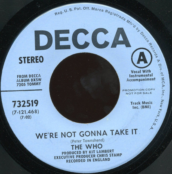 The Who : I'm Free (7", Single, Promo)