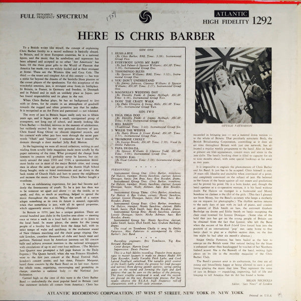Chris Barber : Here Is Chris Barber (LP, Album, Mono)
