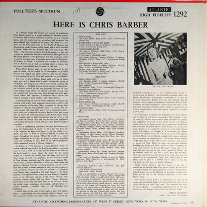 Chris Barber : Here Is Chris Barber (LP, Album, Mono)