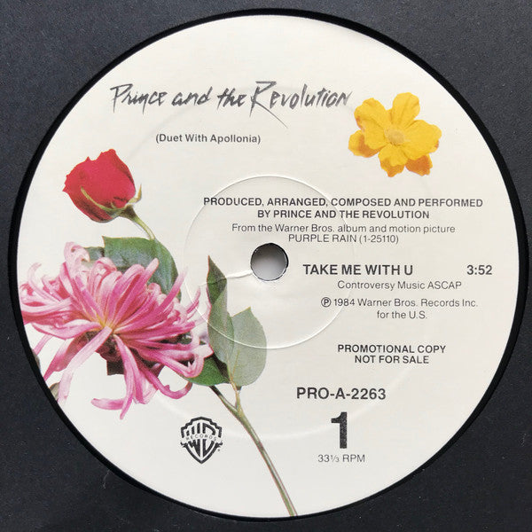 Prince And The Revolution : Take Me With U (12", Single, Promo)