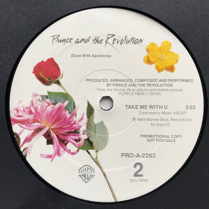 Prince And The Revolution : Take Me With U (12", Single, Promo)
