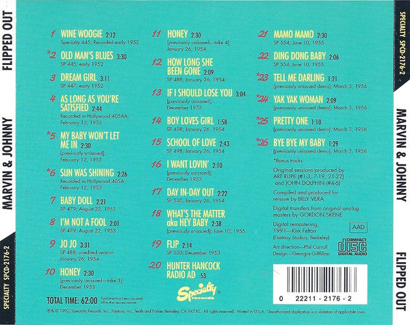 Marvin & Johnny : Flipped Out (CD, Comp, RM)