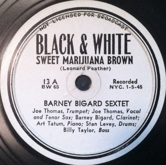 Barney Bigard Sextet : Sweet Marijuana Brown / Blues For Art's Sake (Shellac, 10")