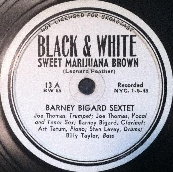 Barney Bigard Sextet : Sweet Marijuana Brown / Blues For Art's Sake (Shellac, 10")
