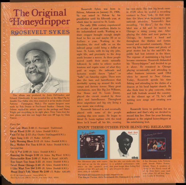 Roosevelt Sykes : The Original Honeydripper (LP, Album, Blu)