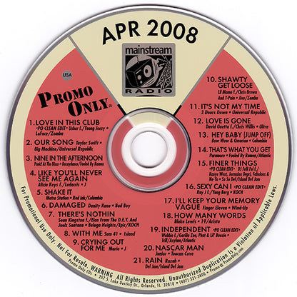 Various : Promo Only Mainstream Radio: April 2008 (CD, Comp, Promo)