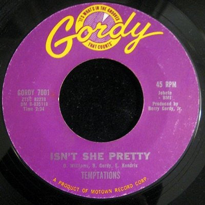 The Temptations : Dream Come True / Isn't She Pretty (7", Styrene)