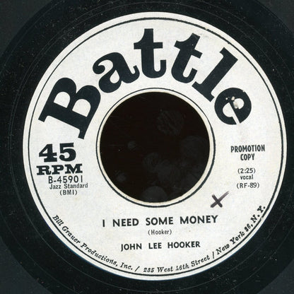 John Lee Hooker : No More Doggin' / I Need Some Money (7", Promo)