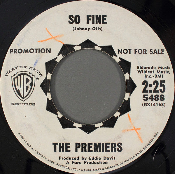The Premiers : So Fine (7", Promo)